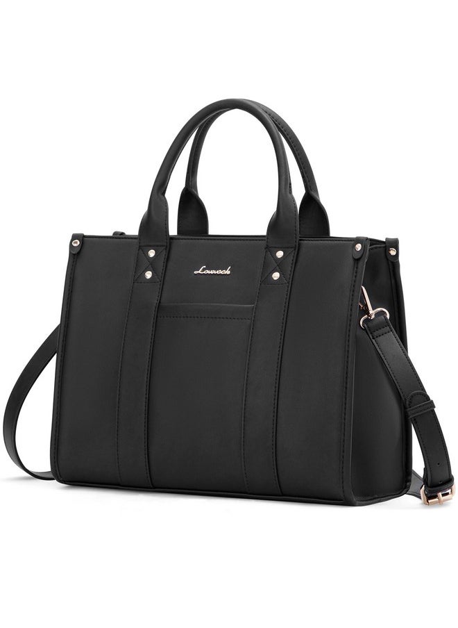 Lovevook LOVEVOOK Purse for Women Leather Tote Bag Purse and Handbags, Satchel Shoulder Crossbody Black Top Handle Bags with Zipper  - Image 1