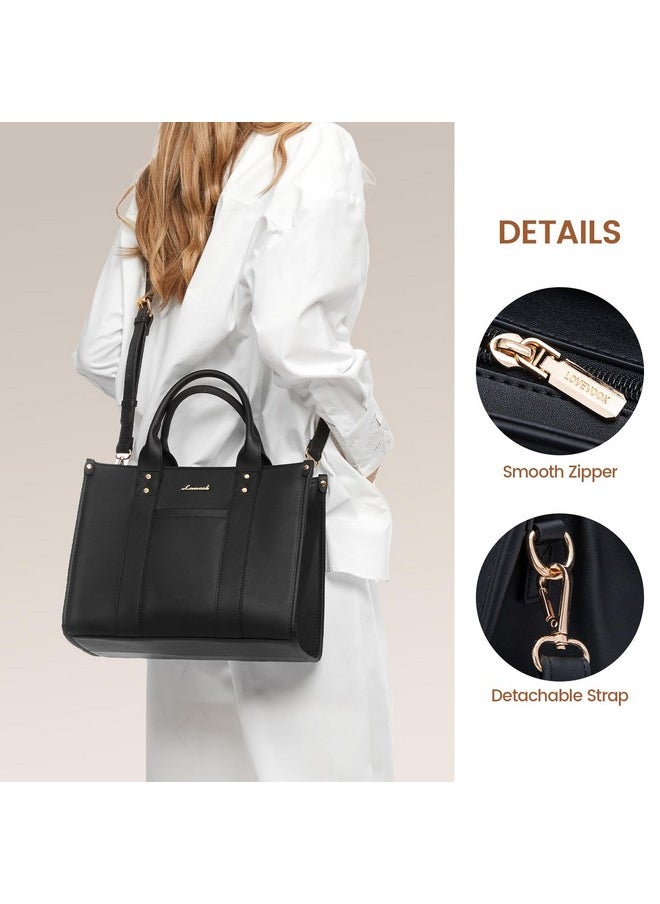 Lovevook LOVEVOOK Purse for Women Leather Tote Bag Purse and Handbags, Satchel Shoulder Crossbody Black Top Handle Bags with Zipper  - Image 4