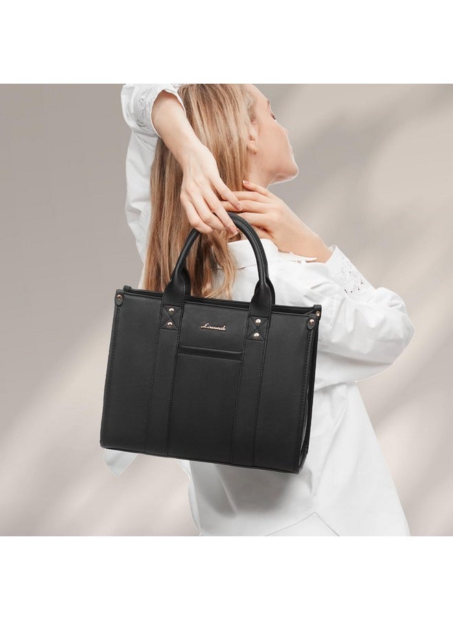 Lovevook LOVEVOOK Purse for Women Leather Tote Bag Purse and Handbags, Satchel Shoulder Crossbody Black Top Handle Bags with Zipper  - Image 5