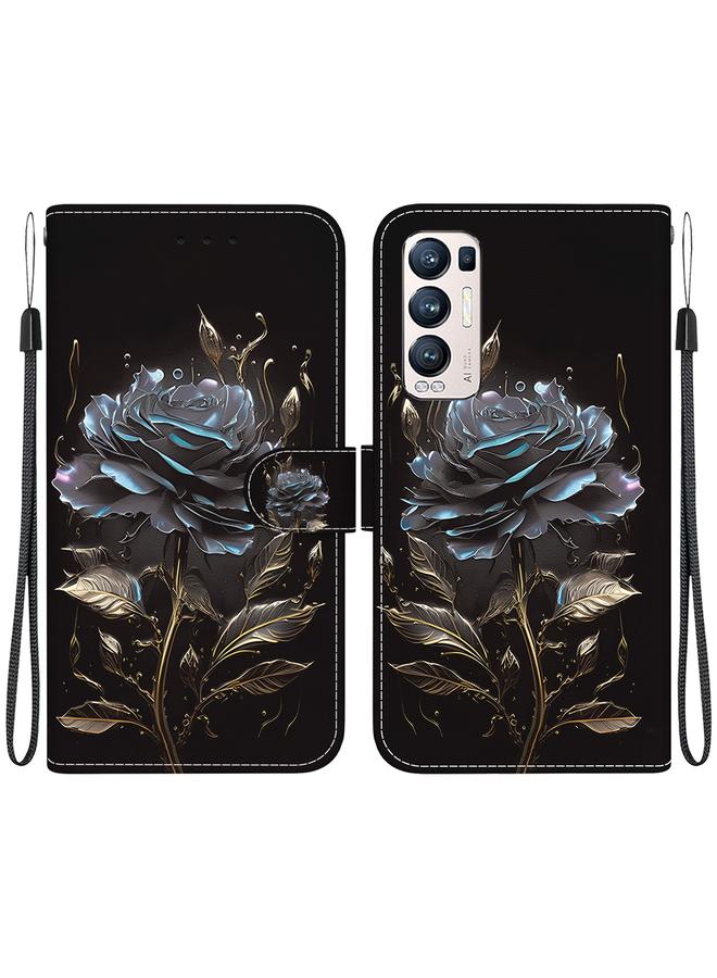 اس-توب جراب لهاتف OPPO Find X3 Neo / Reno5 Pro+ 5G جراب هاتف جلدي برسومات ملونة وملمس كريستالي - Image 1