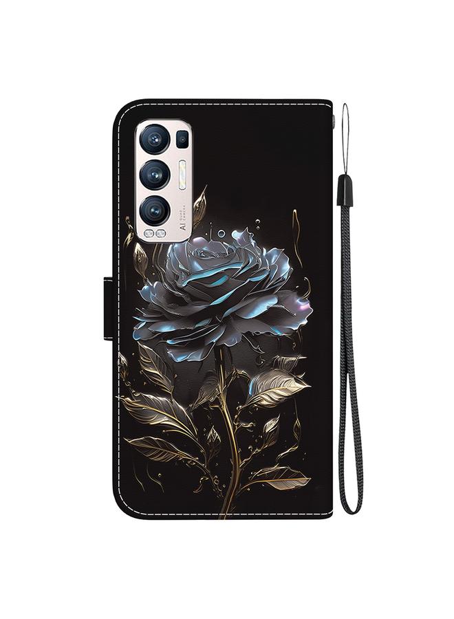اس-توب جراب لهاتف OPPO Find X3 Neo / Reno5 Pro+ 5G جراب هاتف جلدي برسومات ملونة وملمس كريستالي - Image 3