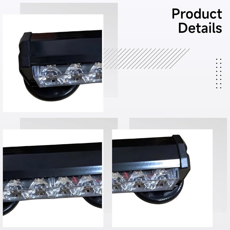 Rechargeable Vehicle Rooftop Led Light Bar, Adsorptive Mount, Flashing Warning Blue Red Light with Remote Control for Trucks Patrol Emergency Use - Image 2