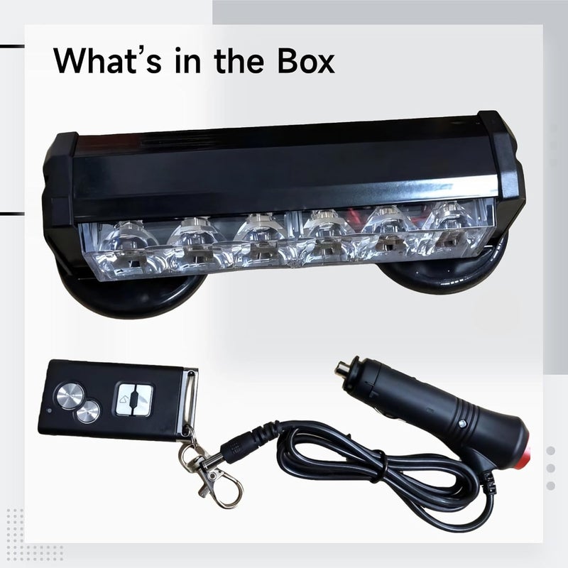 Rechargeable Vehicle Rooftop Led Light Bar, Adsorptive Mount, Flashing Warning Blue Red Light with Remote Control for Trucks Patrol Emergency Use - Image 5