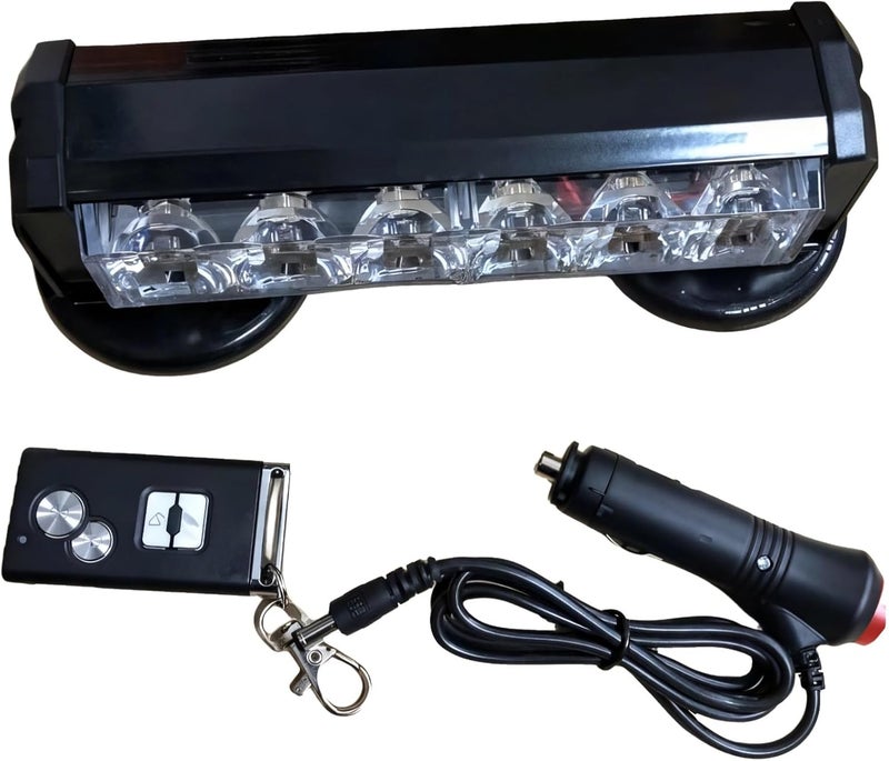 Rechargeable Vehicle Rooftop Led Light Bar, Adsorptive Mount, Flashing Warning Blue Red Light with Remote Control for Trucks Patrol Emergency Use - Image 1