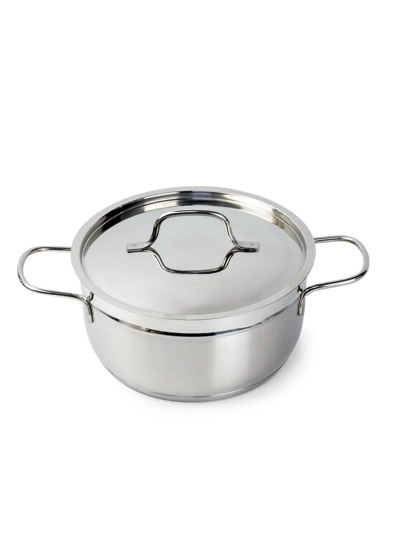 Wilson Elegance Stainless Steel 9-Piece Cookware Set - Casserole, Fry Pan Heavy Duty With Stainless Steel Handle Gas Stovetops Compatible For Family Meals