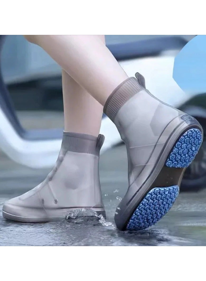 Dominy 1 Pair Of Waterproof Silicone Shoe Covers, Reusable, Non-slip Protection, Thickened Sole, Suitable For Outdoor Activities,Size XL - Image 1