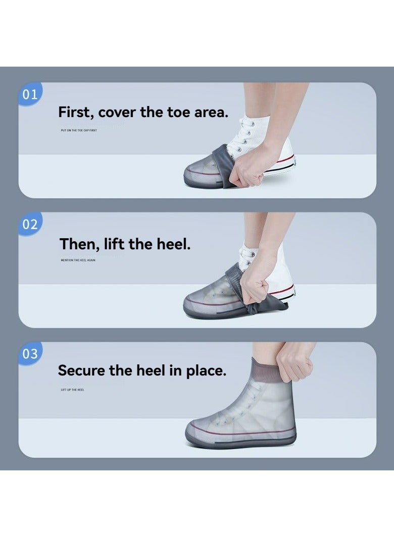 Dominy 1 Pair Of Waterproof Silicone Shoe Covers, Reusable, Non-slip Protection, Thickened Sole, Suitable For Outdoor Activities,Size XL - Image 3