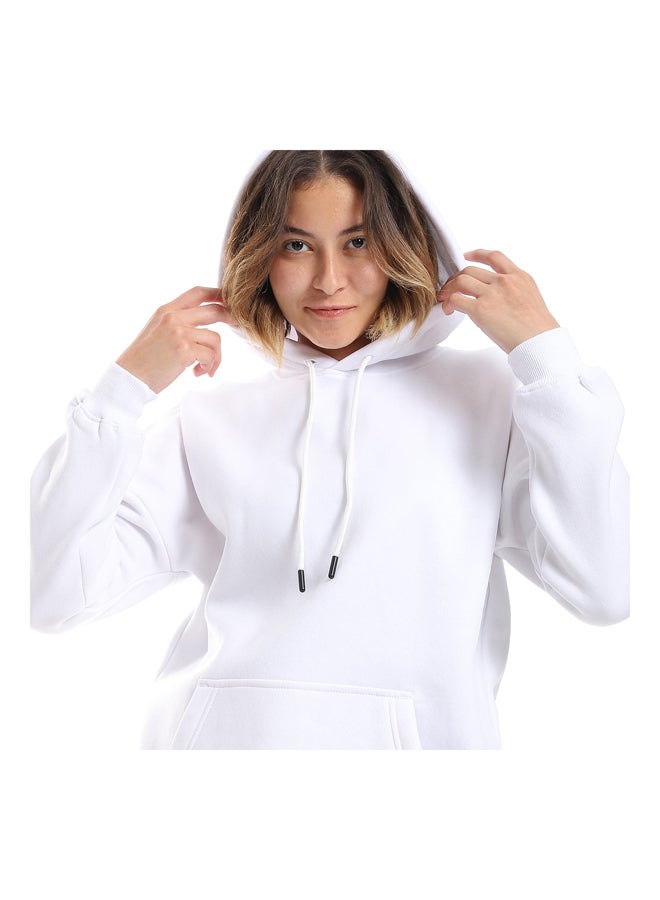 Andora White Fleeced Plain Hoodie_White - Image 4