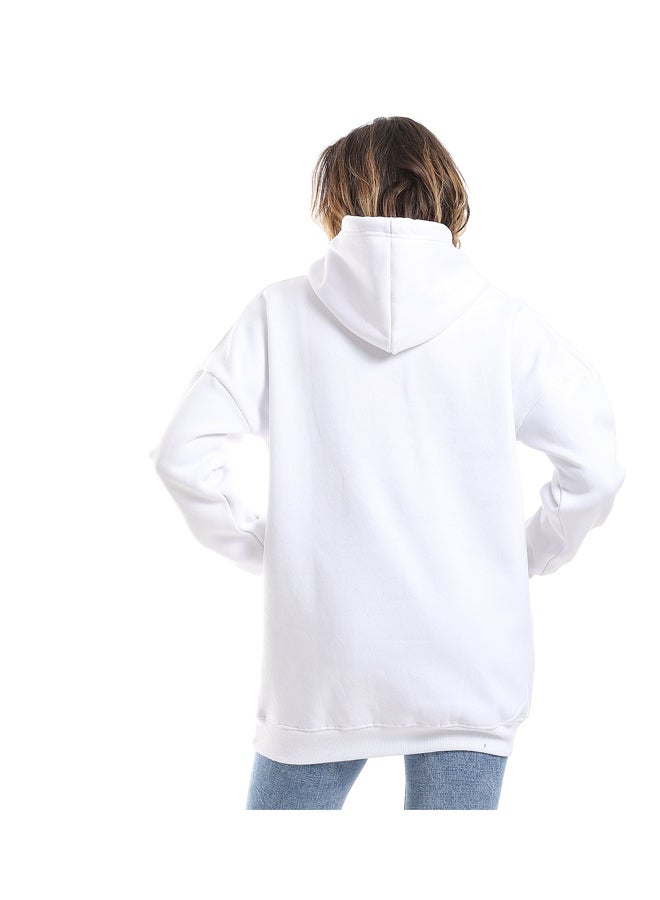 Andora White Fleeced Plain Hoodie_White - Image 3