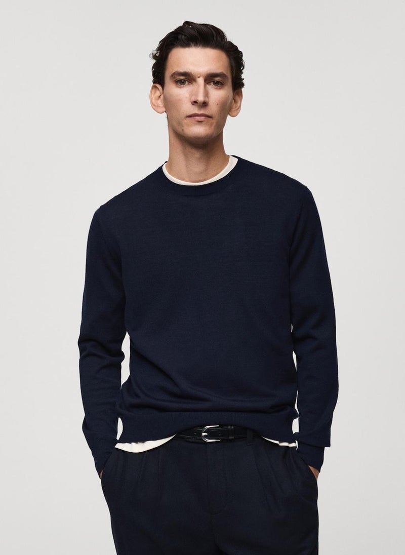 Mango Man Merino Crew Neck Sweater  - Image 1