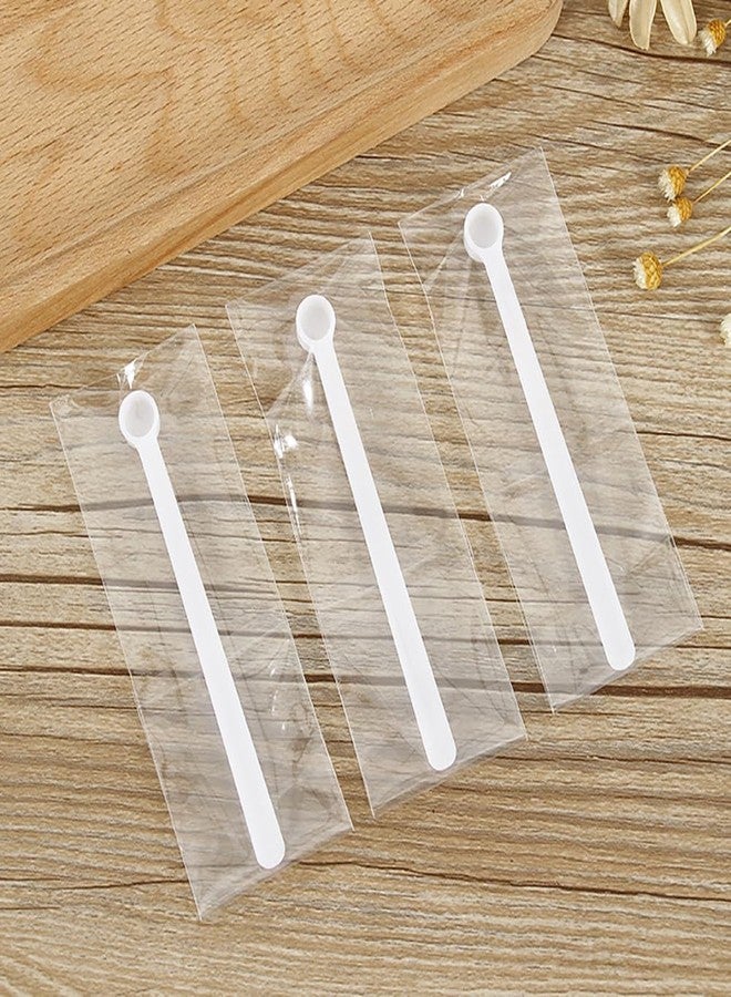 GSHLLO 50 Pcs 0.25ml Mini Measuring Spoons Tiny Plastic Scoops Micro Teaspoon Scoops Long Handle Scoop Small Kitchen Spoon Measurement Tools for Seasoning - Image 2