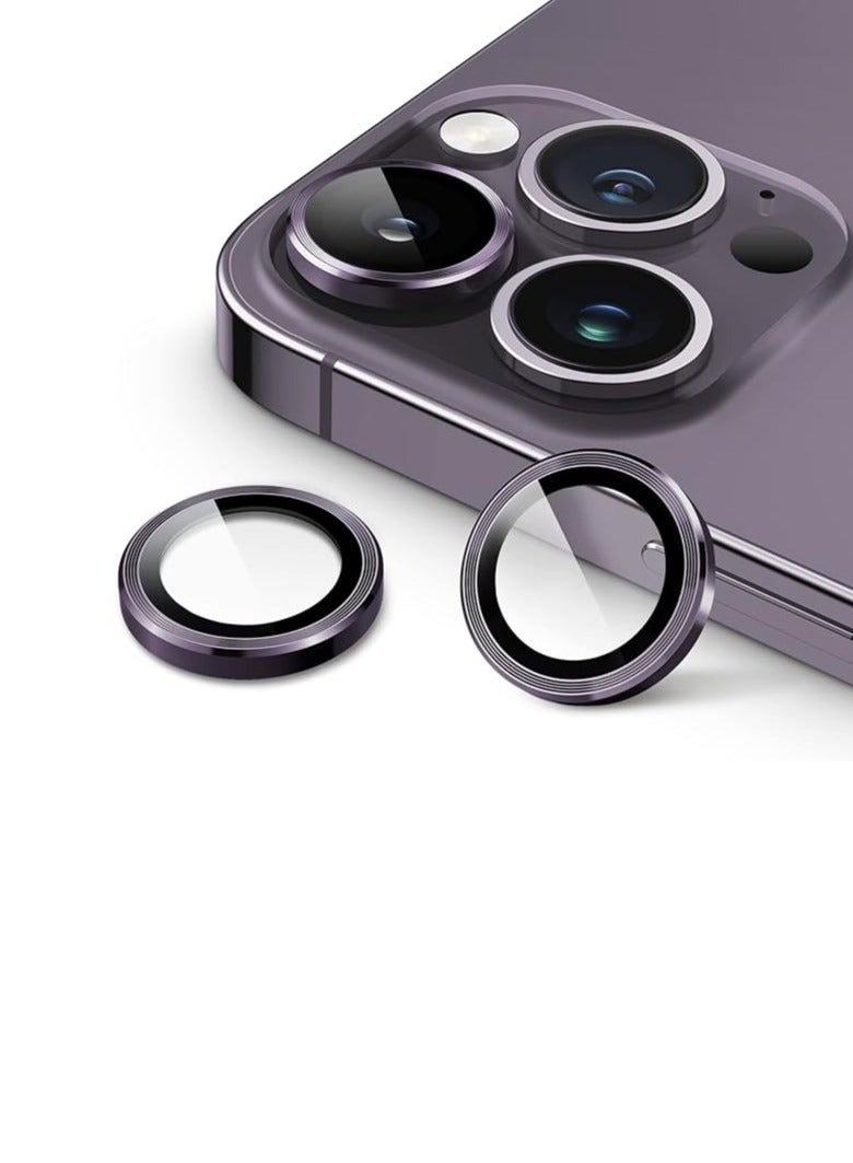 Vitacelli Camera Lens Protector Compatible for iPhone 14 Pro/iPhone 14 Pro Max, [Anti-Scratch] Premium Tempered Glass Film Aluminum Alloy Lens Ring Cover – PURPLE  - Image 1