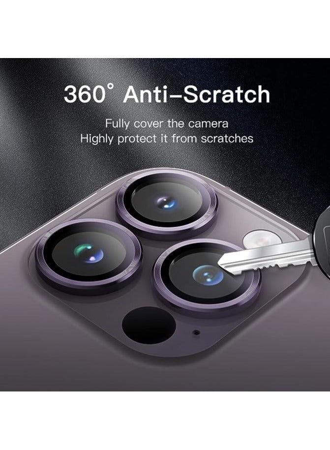 Vitacelli Camera Lens Protector Compatible for iPhone 14 Pro/iPhone 14 Pro Max, [Anti-Scratch] Premium Tempered Glass Film Aluminum Alloy Lens Ring Cover – PURPLE  - Image 4