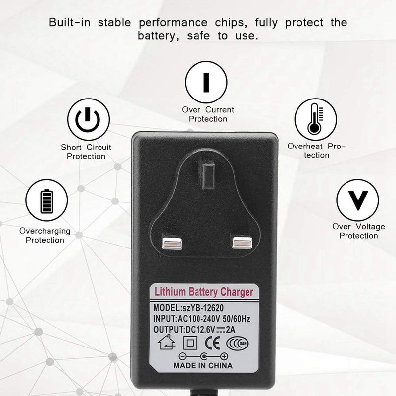 Liyeehao Anti-Interference DC 12.6V Fast Charging Lithium Battery Charger, Power Supply, for Toy Car Balance Car(British regulatory) - Image 4