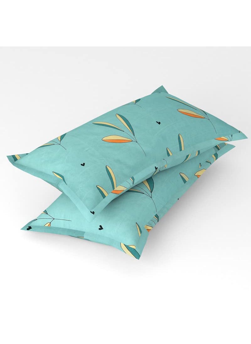 BSB HOME BSB HOME 120 TC Double Abstract Printed Bedsheet with 2 Pillow Covers | 110 GSM Soft Brushed Microfiber - Breathable & Wrinkle Free - (86 X 88 Inch, Green & Orange)  - Image 2