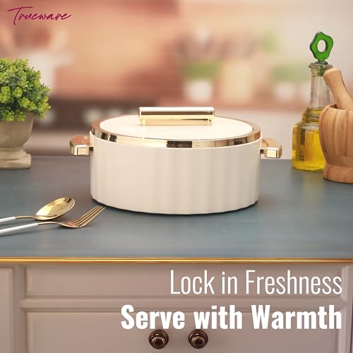 Trueware Sterling Inner Steel Casserole 3500 ml | PU Insulated | BPA Free | Odour Proof | Food Grade| Ideal for Chapatti | Roti | Curd Maker | Thermoware | Hot Pot (Off White) - Image 5