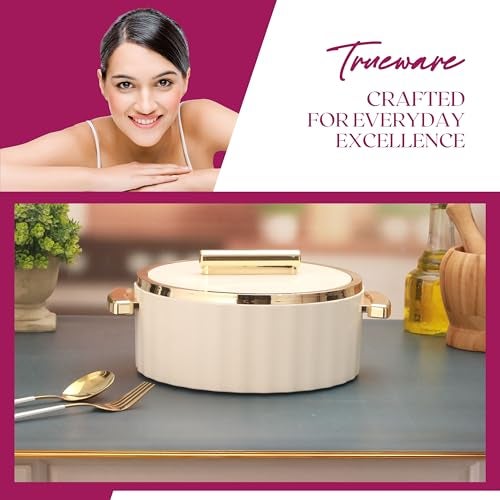 Trueware Sterling Inner Steel Casserole 3500 ml | PU Insulated | BPA Free | Odour Proof | Food Grade| Ideal for Chapatti | Roti | Curd Maker | Thermoware | Hot Pot (Off White) - Image 2