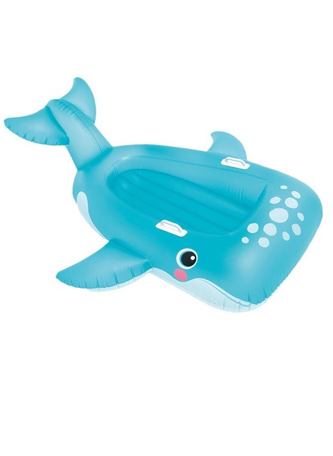 INTEX Giant Inflatable Blue Whale Ride-On Toy – 168cm Water Float for Kids with Safety Handles  - Image 1