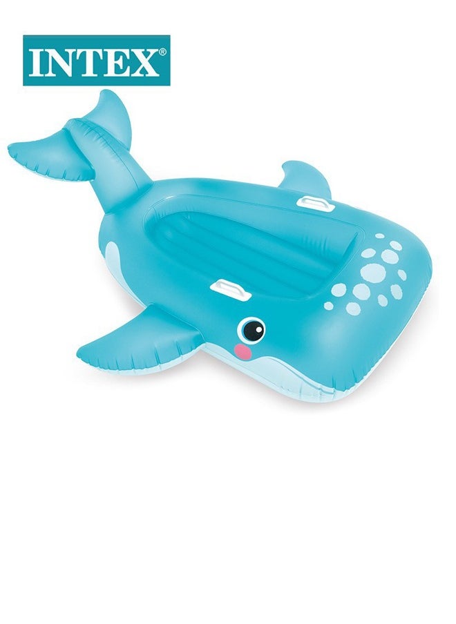 INTEX Giant Inflatable Blue Whale Ride-On Toy – 168cm Water Float for Kids with Safety Handles  - Image 3