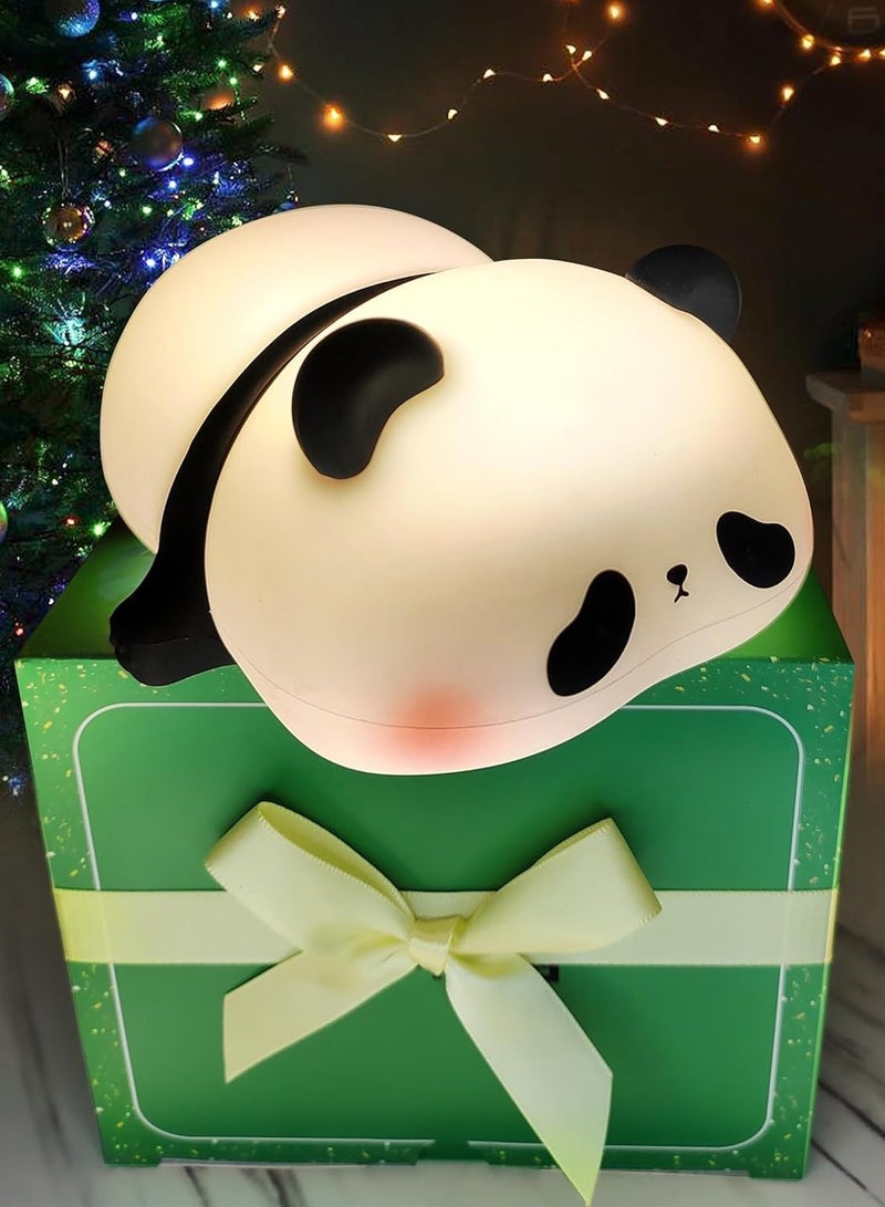 TIGER LED Cute Panda Night Light, 3-Level Dimmable Nursery Night Light, Squishy Silicone Night Light, Rechargeable Bedside Touch Lamp, Soft & Safe Night Light for Boys, Girls, Baby & Children, Perfect Room Decor & Gift - Image 1