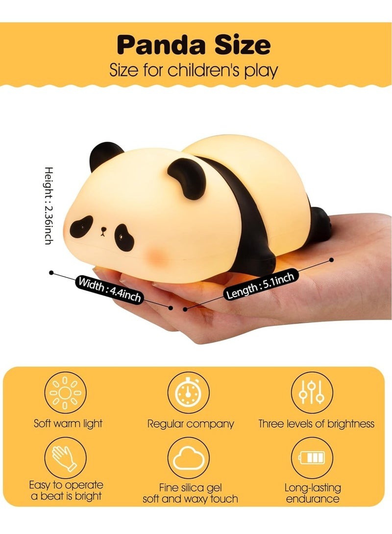 TIGER LED Cute Panda Night Light, 3-Level Dimmable Nursery Night Light, Squishy Silicone Night Light, Rechargeable Bedside Touch Lamp, Soft & Safe Night Light for Boys, Girls, Baby & Children, Perfect Room Decor & Gift - Image 5