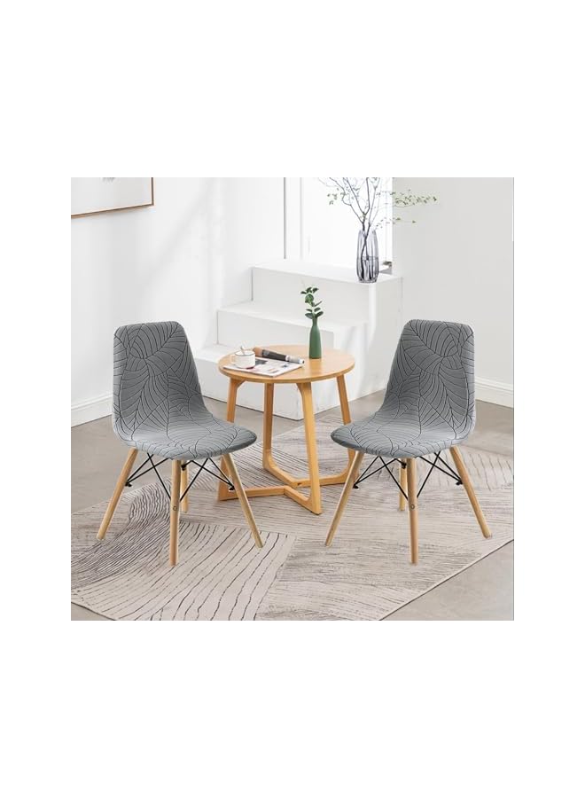 The Bros أغطية كراسي الطعام مجموعة من 2/4/6، كرسي طعام على طراز الصدفة، كرسي حديث من منتصف القرن، أغطية كراسي الطعام المبطنة (رمادي فاتح، 6 قطع) - Image 5