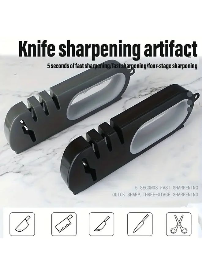 Yellow 4 Stage Professional Knife Sharpener with Tungsten Diamond and Ceramic Stones - Image 5