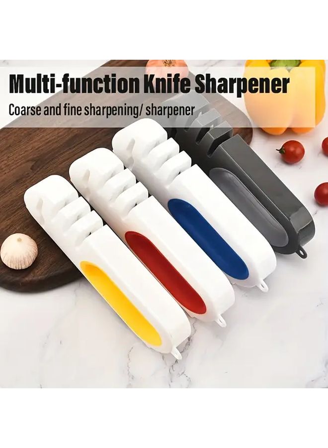 Yellow 4 Stage Professional Knife Sharpener with Tungsten Diamond and Ceramic Stones - Image 2