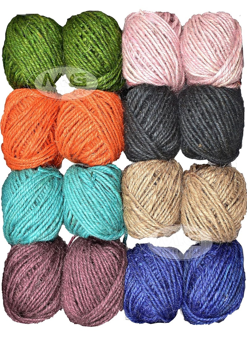 MG ENTERPRISE 6 X 2 V2 Bubbles Coloured Exclusive Twine Ball Threads String Rope 3 Ply 240 m 20 m Each for Creative Decoration by MG Enterprise