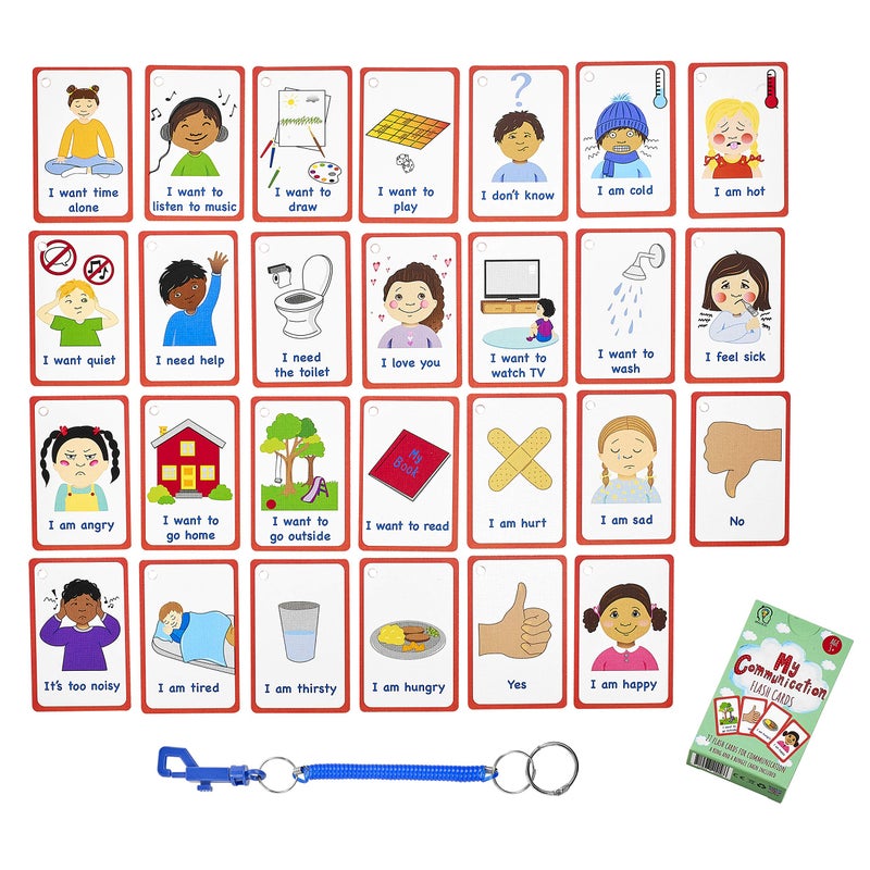 Amonev Special Needs My Communication Cards for Special Ed, Speech Delay Non Verbal Children and Adults with Autism 27 Flash Cards for Visual aid or cue Cards - Image 2