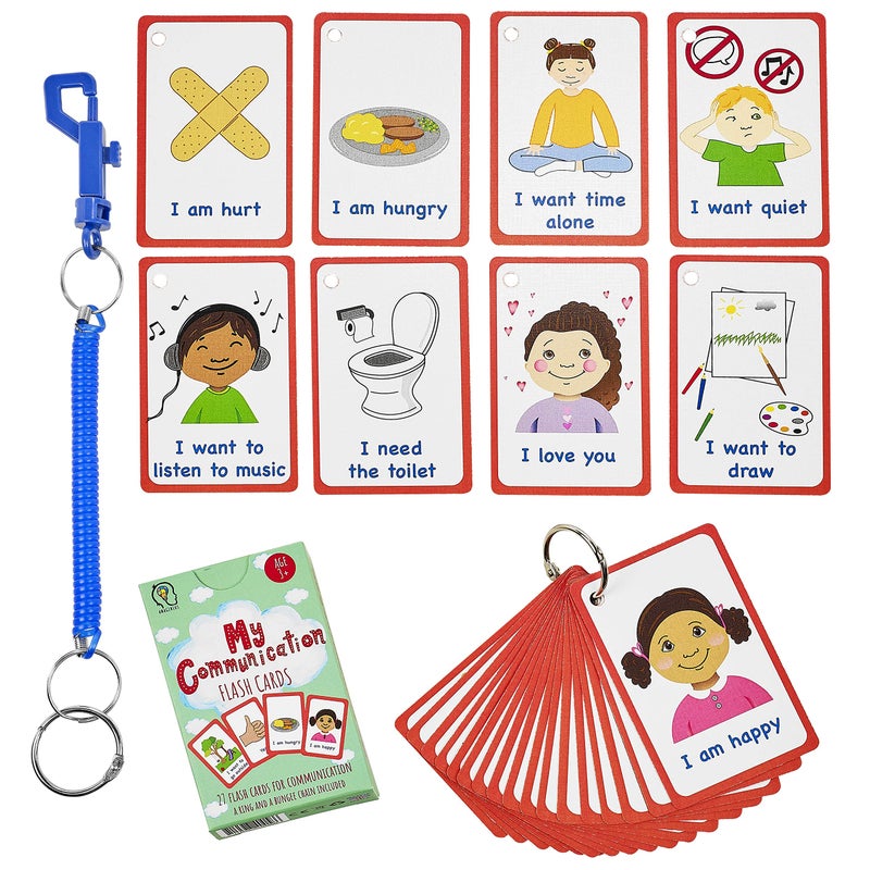 Amonev Special Needs My Communication Cards for Special Ed, Speech Delay Non Verbal Children and Adults with Autism 27 Flash Cards for Visual aid or cue Cards - Image 1