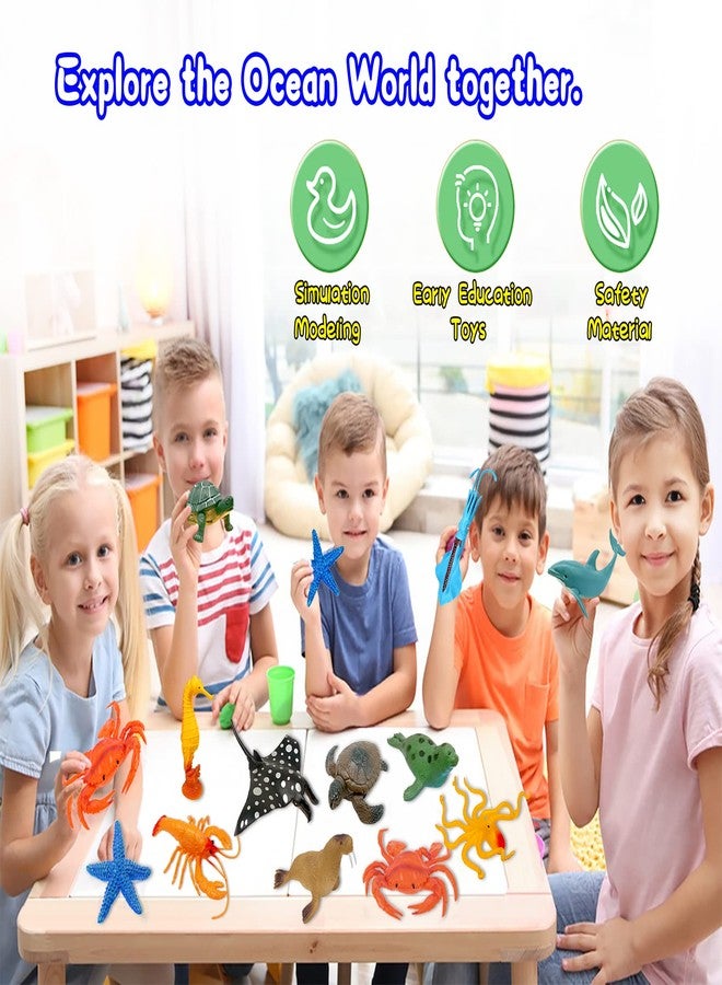 KECIABO Ocean Sea Animal Figures, 12 Pack Realistic Soft Plastic Bath Toys for Toddlers, Kids, Boys, and Girls - Image 2