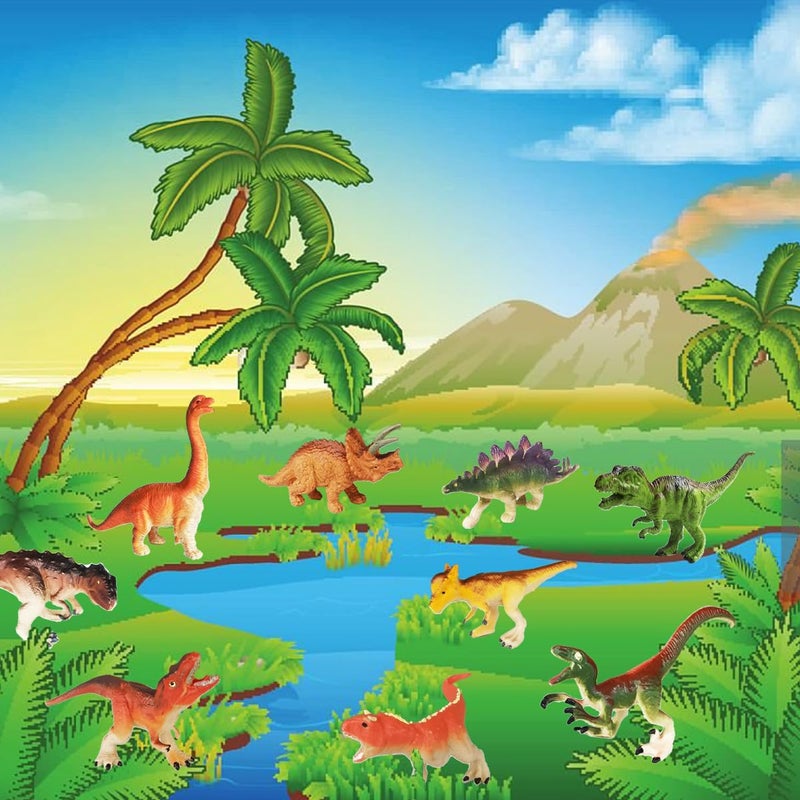 Yowlieu 14 Pcs Figures Toys Realistic Mini Dinosaurs Animal Figurines, Plastic Learning Educational Playset Animal Themed Party Supplies Cake Topper Ornaments for Easter Egg Birthday Christmas - Image 4