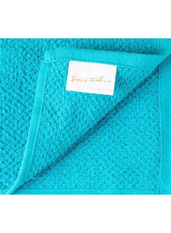 Living Fashions Washcloths Set of 8 - Popcorn Weave Wash Cloth Designed to Exfoliate Your Hands, Body or Face - Absorbent 100% Ring Spun Cotton - Size 12" X 12" - Colors Teal, Cream & Taupe - Image 5