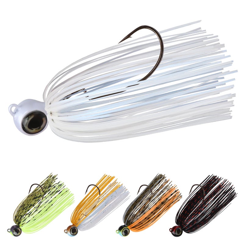TRUSCEND Swim Jig with Saltwater Resistant BKK Teflon Super Point Hook, Skirted Chattering/Vibrating Bass Fishing Jigs with Weed Guard, Weedless Fishing Lures Easy to Used in All Conditions D1 - Image 1
