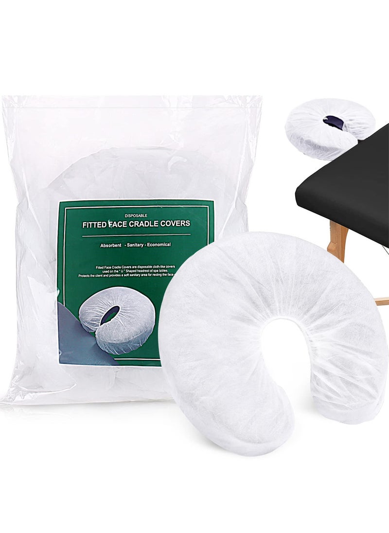 Noverlife Noverlife 100PCS Disposable Fitted Face Cradle Covers Nonwoven Ultra Soft Massage Face Covers Headrest Covers for Massage Tables  Massage Chairs Universal Size Beauty Salon SPA Face Rest Covers 