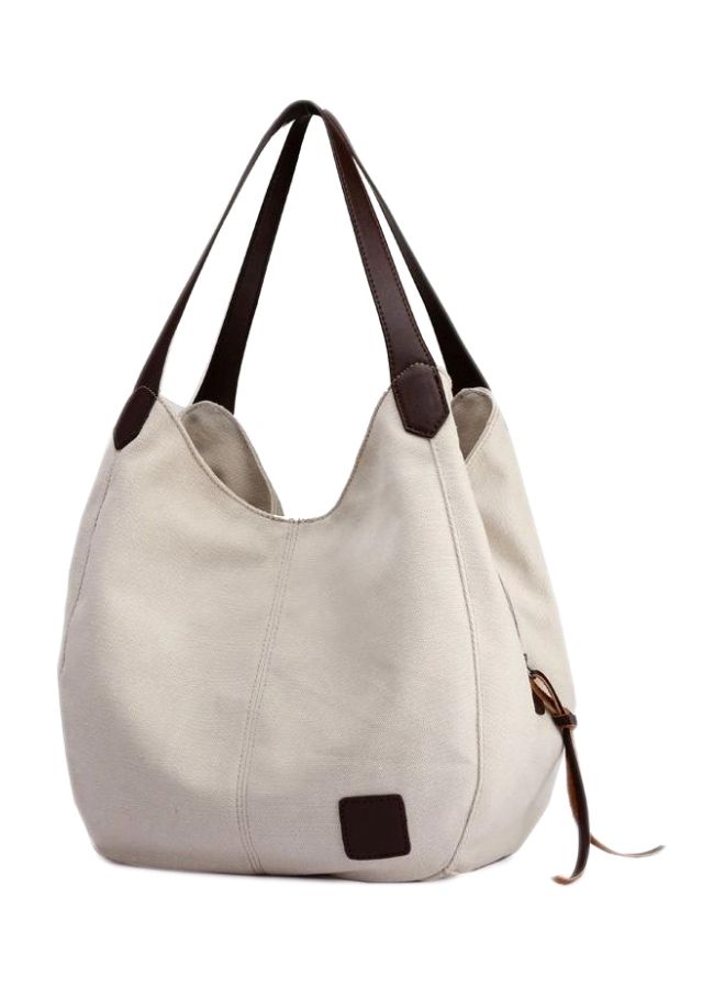 NIBEMINENT Solid Style Shopper Bag White