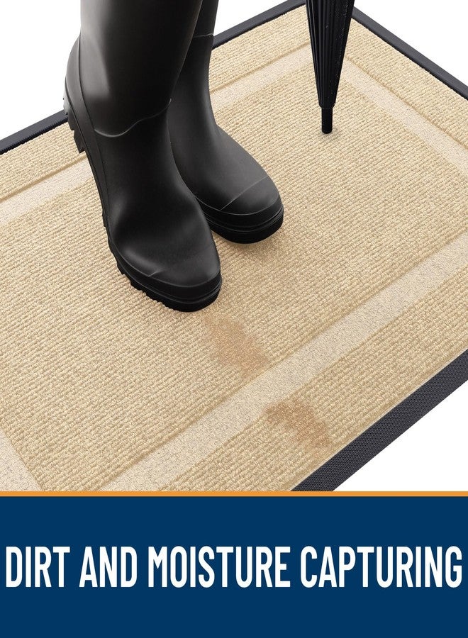 OLANLY Front Door Mat Indoor Outdoor Entrance, Waterproof All-Season, All-Weather Doormat, Sturdy Natural Rubber, Fade Resistant, Low Profile, Easy Clean Patio Porch Entryway Mat, 59x23, Beige - Image 5