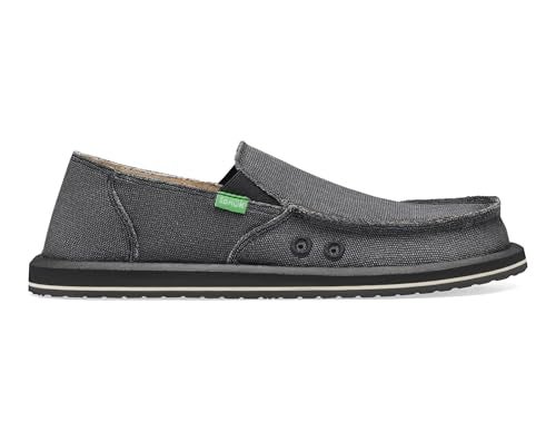 Sanuk Mens Vagabond Sidewalk Surfer | High Rebound Comfort Footbed | Slip On Shoes for Men | Men's Slip-on Loafers |, Charcoal, 11 - Image 2