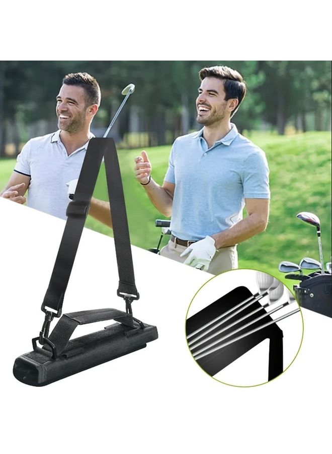 حقيبة الجولف المصنوعة من البوليستر الأسود المتين والمحمولة باليد والمصغرة للتدريب والسفر - Image 2