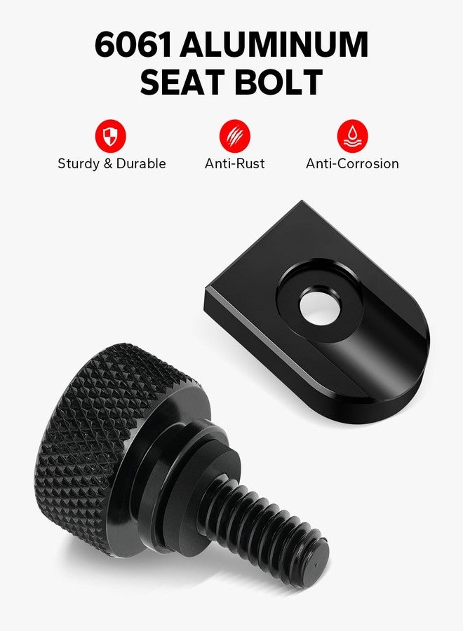 Amazicha Black Aluminium Seat Bolt Tab Screw Mount Knob Cover Compatible with Harley Davidson 1996-2024 - Image 5
