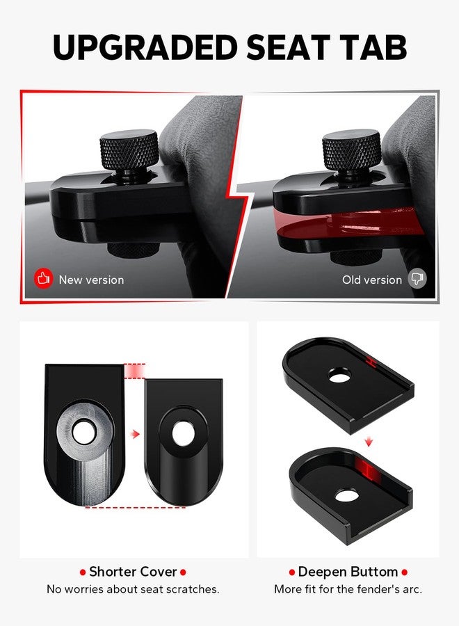 Amazicha Black Aluminium Seat Bolt Tab Screw Mount Knob Cover Compatible with Harley Davidson 1996-2024 - Image 3