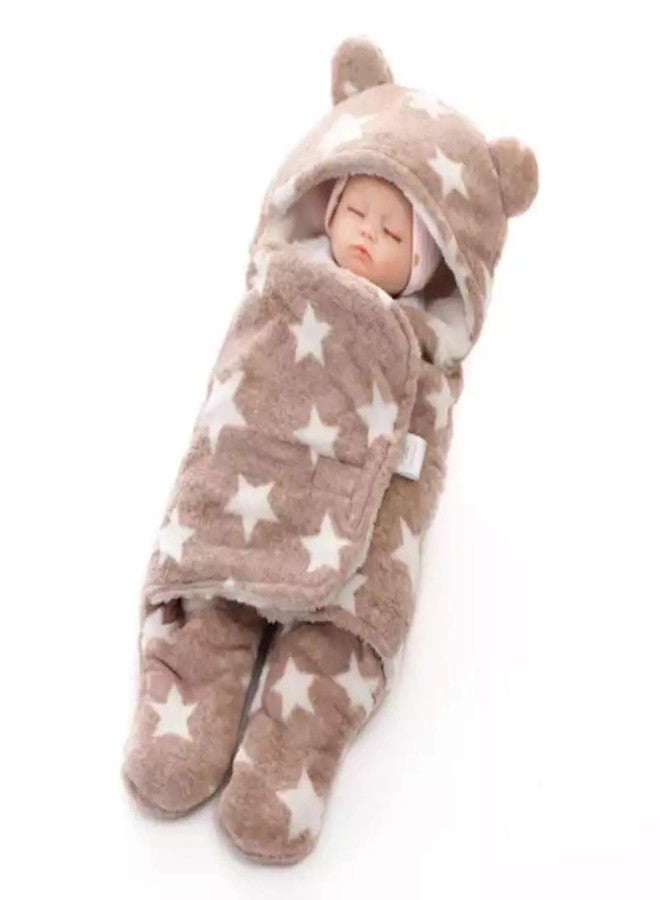 BRANDONN Baby Blankets New Born Combo Pack of Hooded Wrapper Sleeping Bag and Baby Bath Towel for 0-6 Months Baby Boys and Baby Girls Pack of 2 - Image 4