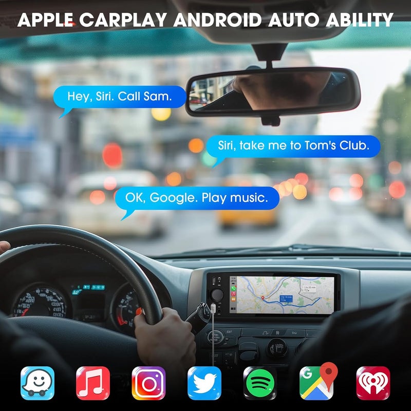 aboutBit Single Din CarPlay Stereo Receiver - 6.5 Inch Android Auto Touchscreen with Bluetooth and AM/FM Radio - Image 2