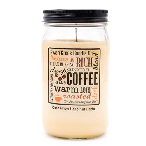 Swan Creek Candle Swan Creek 100 American Soybean 24 Oz Jar Candle  Cinnamon Hazelnut Latte 