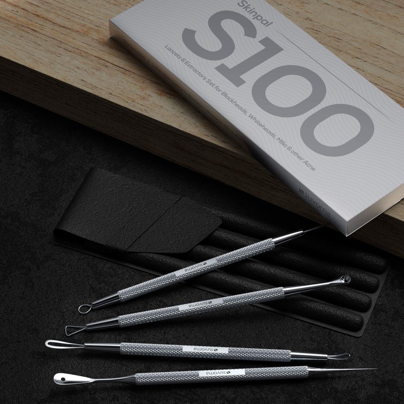Suvorna Pimple Popper Tool Kit | Milia Remover | Lancets for Facial Extraction | White head Extractor Tool for Face | Comedone Extractor | Blackhead Remover tool | Acne Needle Tool & Cyst Removal Tool - Image 4