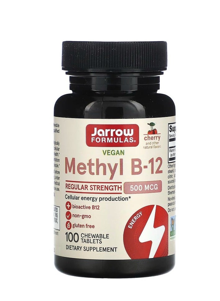 جارو فورملاز ميثيل ب-12، نكهة الكرز، 500 ميكروغرام، 100 قرص قابل للمضغ