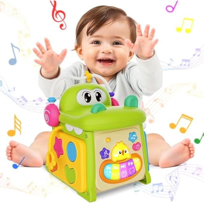 AM ANNA Montessori Toys for 1 Year Old Girls Boys, 8-in-1 Multi-Functional Baby Sorter Learning Activity Cube, Developmental Toy Fine Motor Skills,Baby Toys 6-12-18 Months,1 Year Old Girl Boy Birthday - Image 1