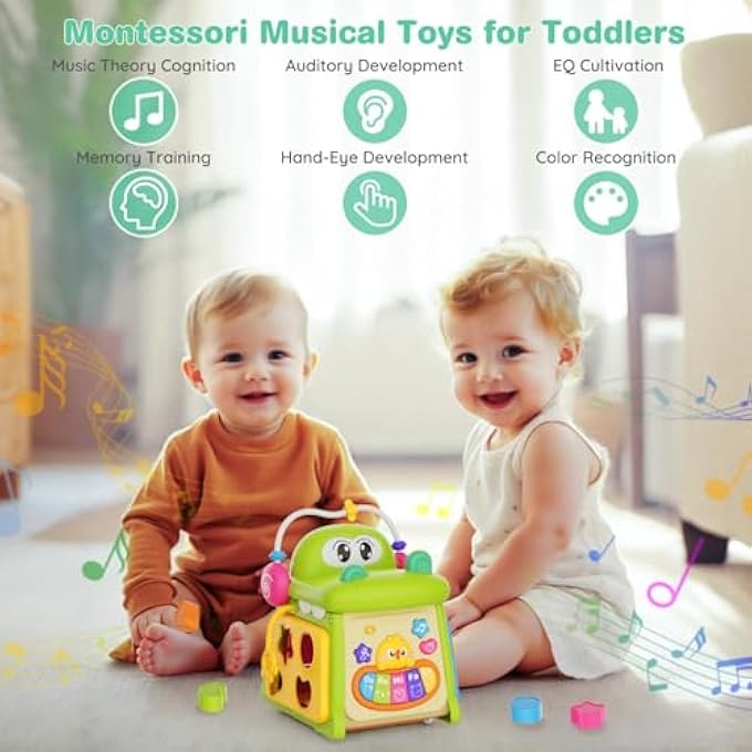 AM ANNA Montessori Toys for 1 Year Old Girls Boys, 8-in-1 Multi-Functional Baby Sorter Learning Activity Cube, Developmental Toy Fine Motor Skills,Baby Toys 6-12-18 Months,1 Year Old Girl Boy Birthday - Image 3