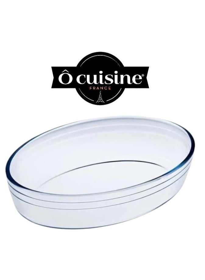 O'Cuisine أوكويزين® صينية مستديرة 4.2 لتر - زجاج بوروسيليكات مصنوع في فرنسا، آمنة للاستخدام في الفرن، توزيع حراري متساوي - Image 2